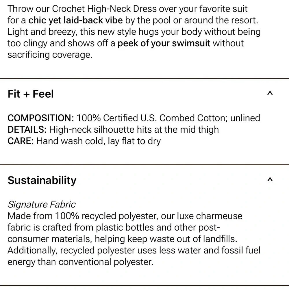 Summersalt Crochet High Neck Dress/Swim Cover Up, Open Knit NEW W TAGS, 2XL - Picture 6 of 14